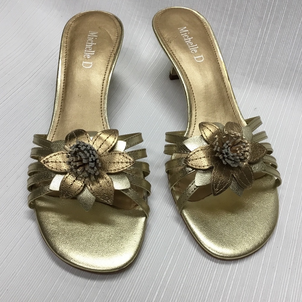 Michelle D Gold Low Heels